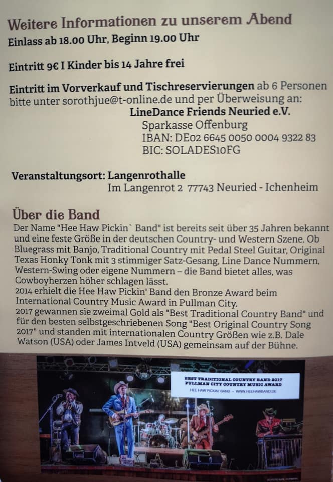 Country Abend Oktober 2019 LineDance Friends Neuried